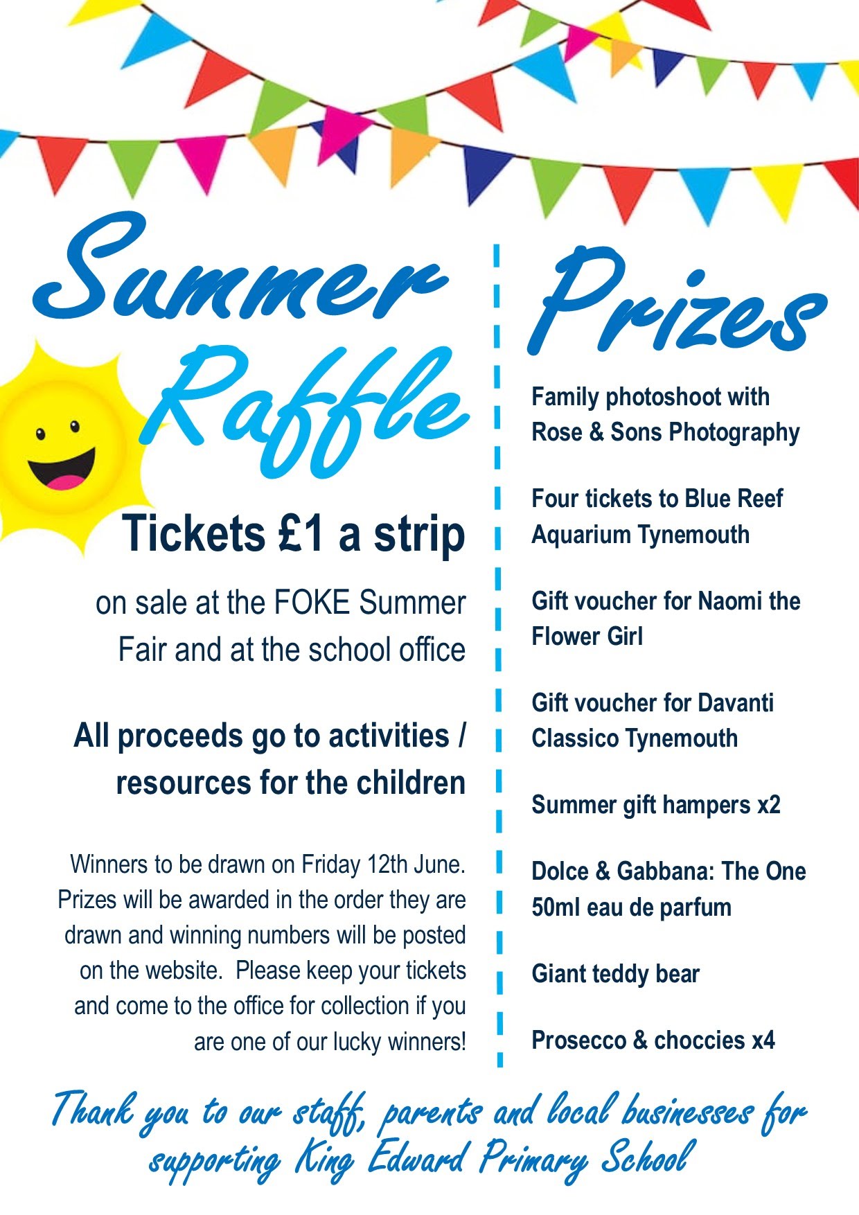 Summer Fayre – School Office Raffle & Football Favourites Raffle – King ...